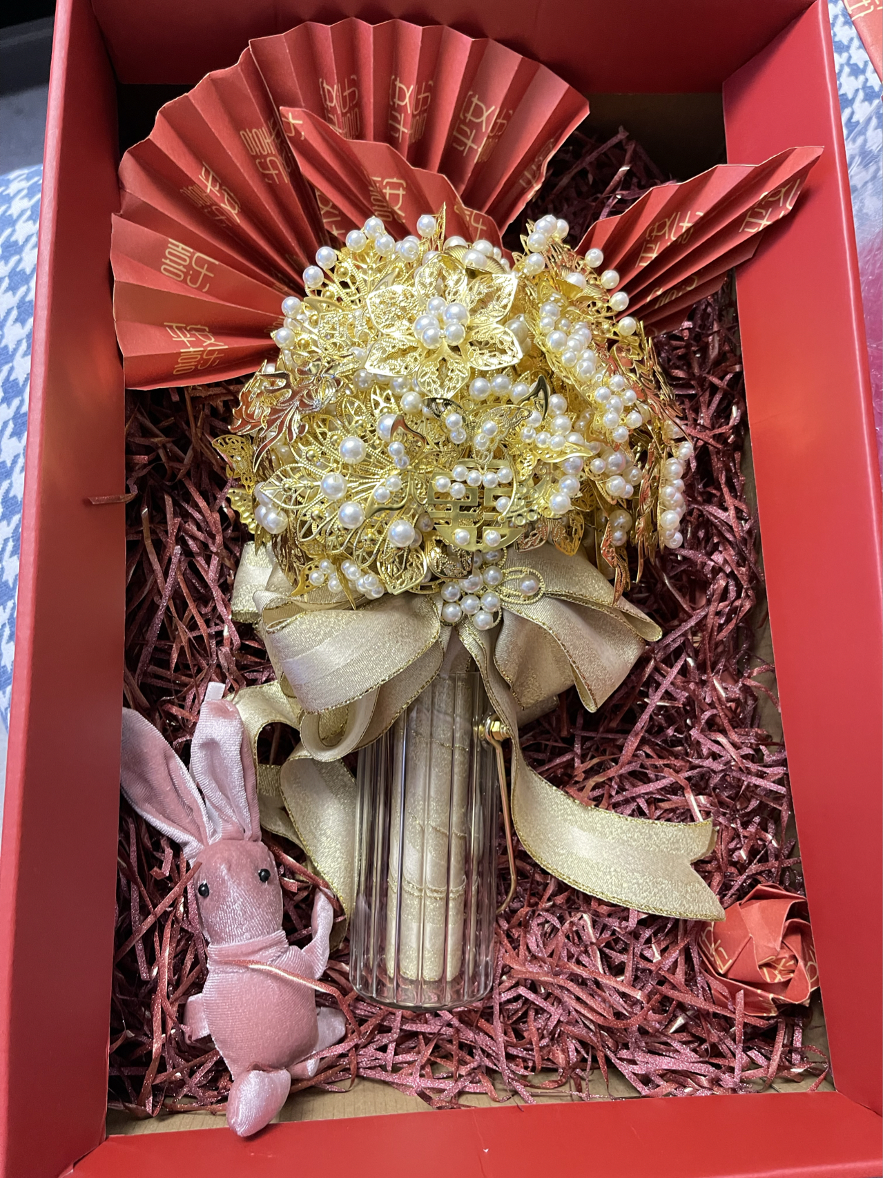 黄金手捧花做陪嫁
